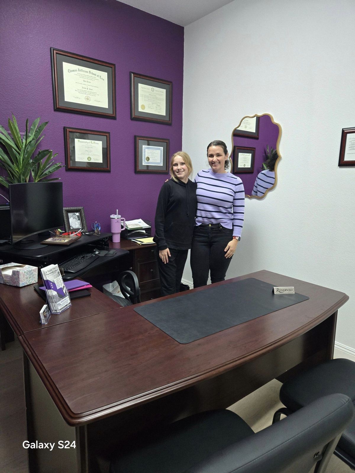 Avery with a local business that sponsored the bike drive (photo 1)